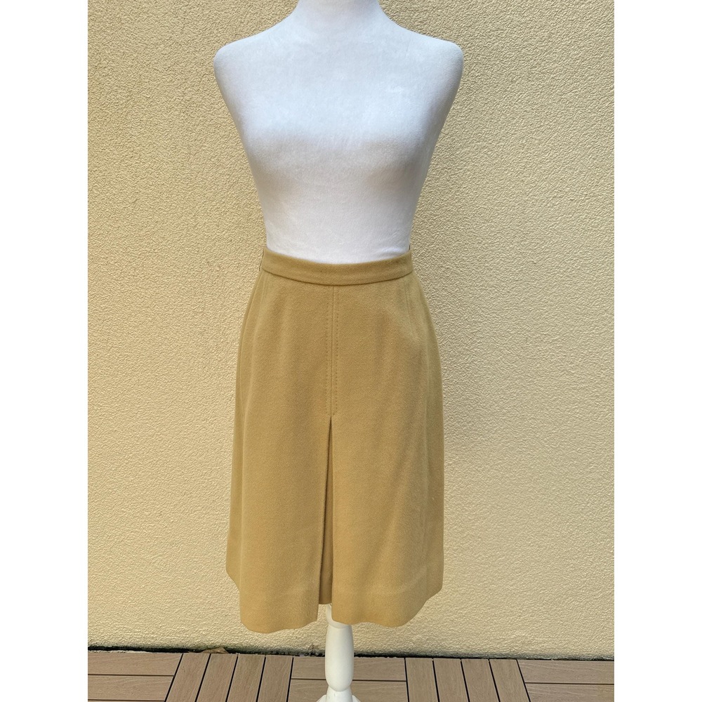 Saks Fifth Avenue camel hair skirt in a light caramel brown color